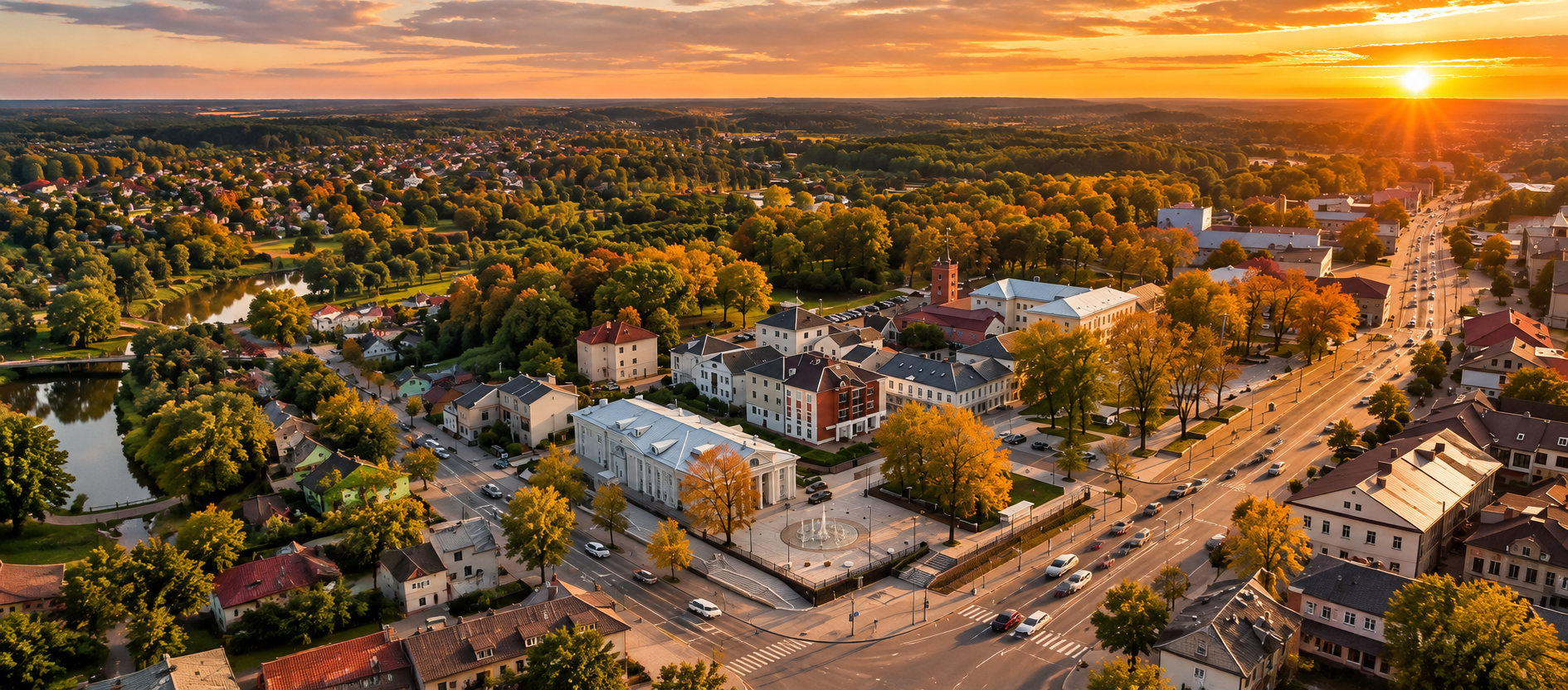 Rudeninė Ukmergės panorama iš oro